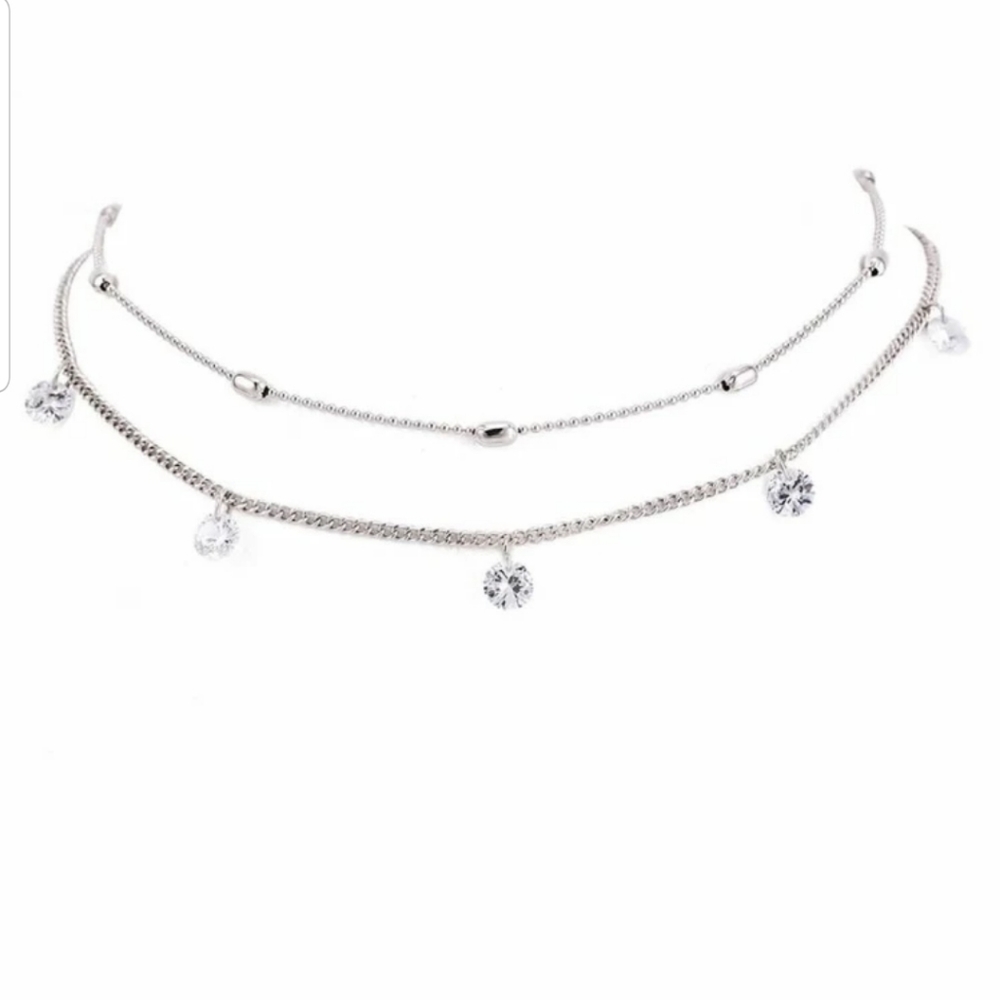 *Joey* Silver layered Necklace - Picture 3 of 4